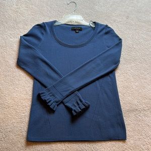 Ann Taylor blue rib knit sweater top